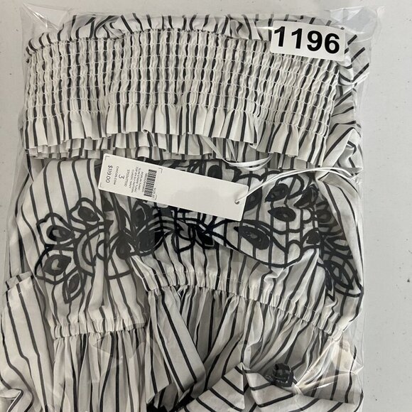 Chicos NWT Womens 3X Smocked Off Shoulder Poplin Tunic Top Embroidery 3/4 Sleeve - Picture 11 of 11